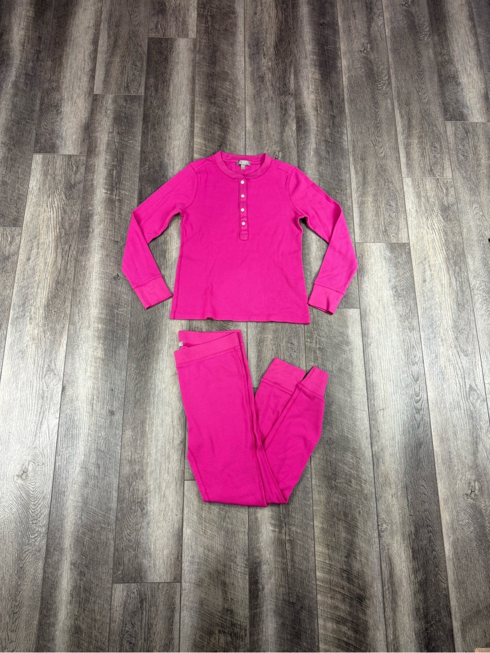 J.Crew Pink Thermal PJ Set